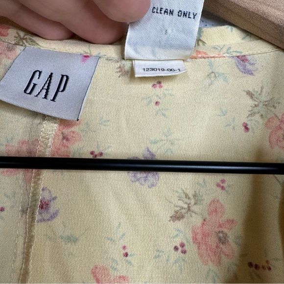 Gap Vintage Y2K Floral Yellow Babydoll Button Front Fairy-core Dress Size Lg - Picture 2 of 10